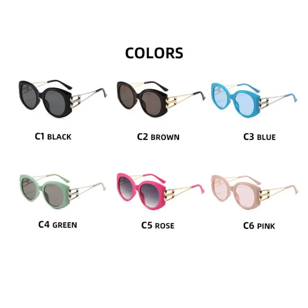 Vintage Oversize Square Hollow Cat Eye Sunglasses
