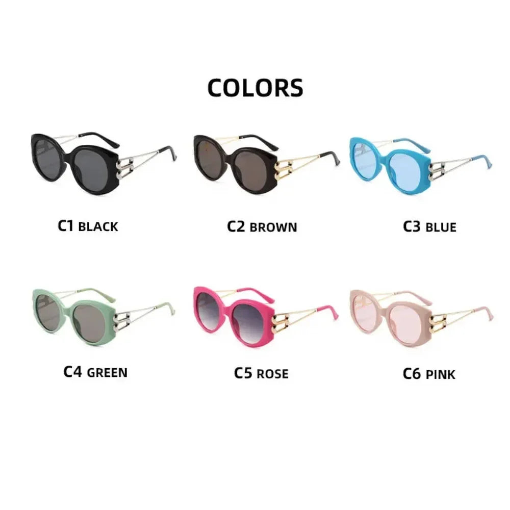 Vintage Oversize Square Hollow Cat Eye Sunglasses