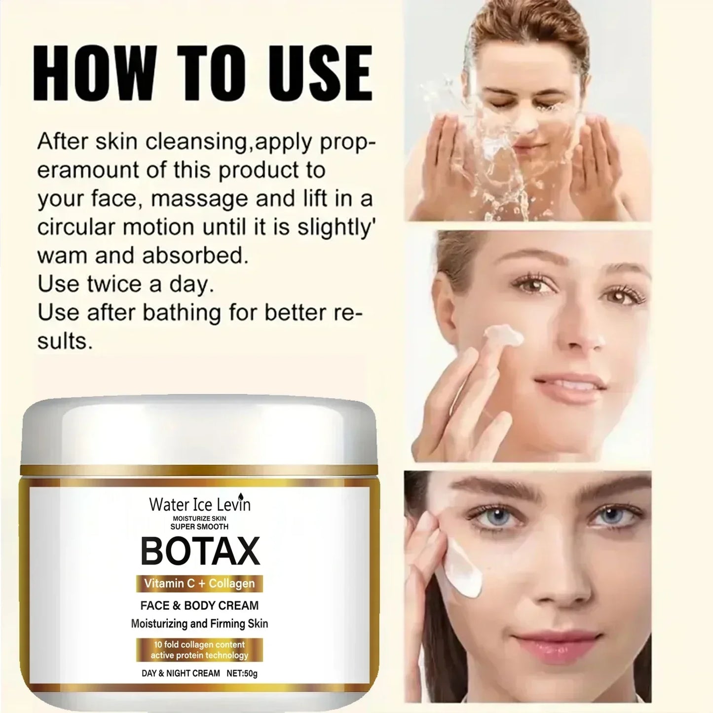 Collagen Cream Facial Moisturizing Cream Day and Night Use
