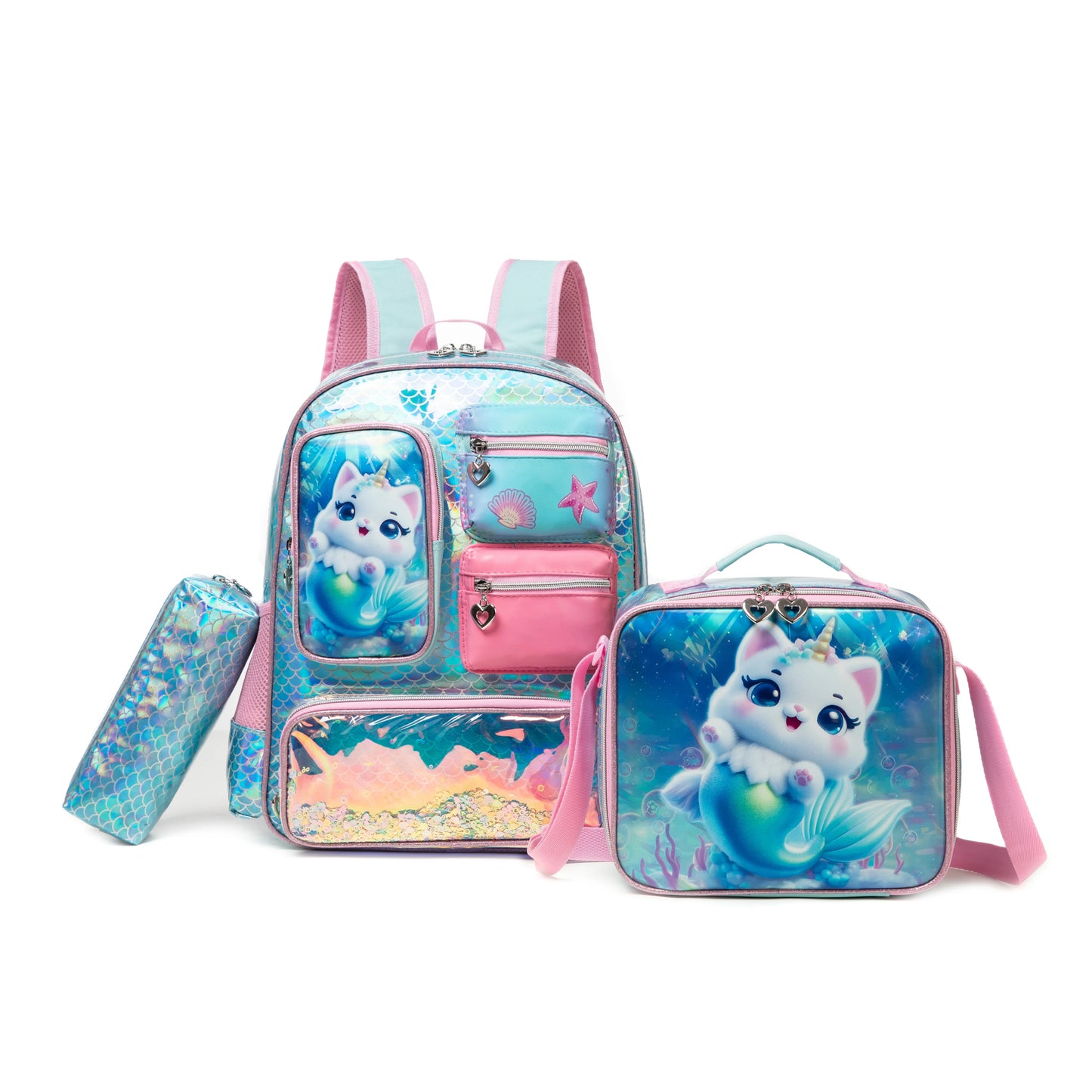 Meetbelify Mermaid Backpack for Girls Bookbag
