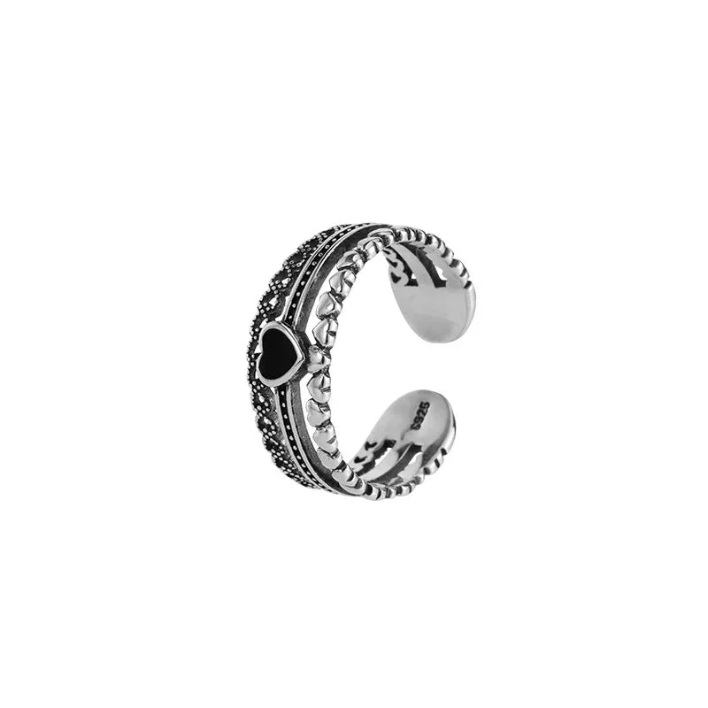 925 Sterling Silver Vintage Handmade Vintage Heart Ring
