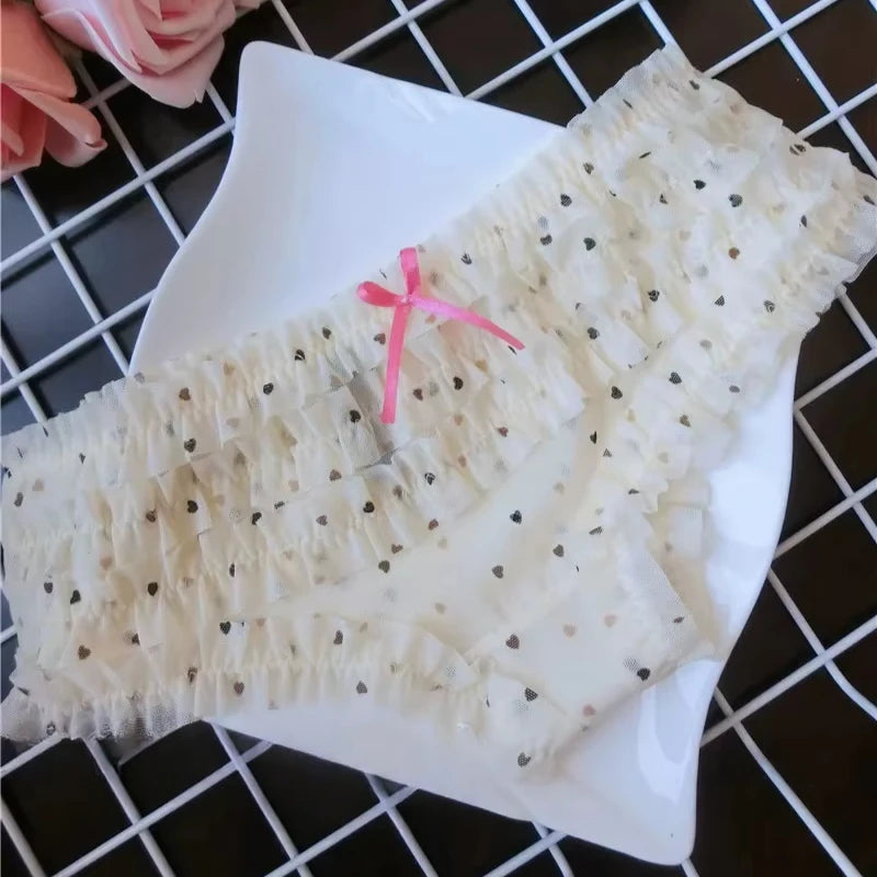 Sexy Low Waist Lingerie Cute Sweet Underwear Cake Layer Lace Briefs