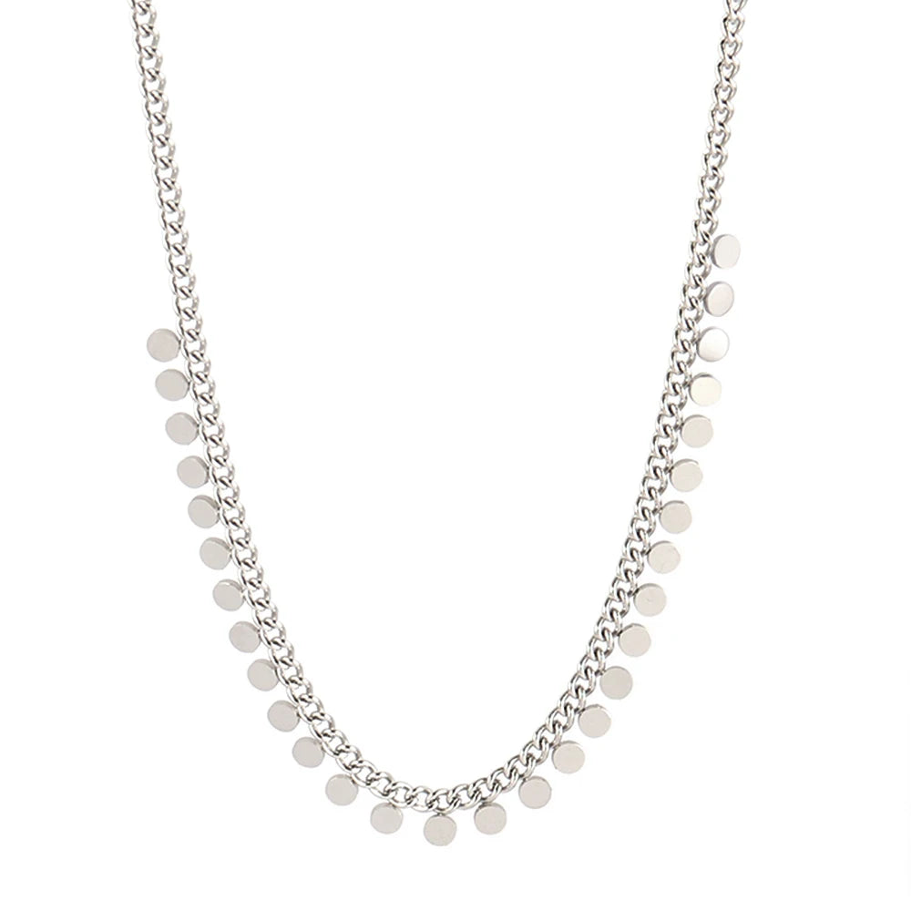 316L Stainless Steel Round Tassel Pendant Necklace