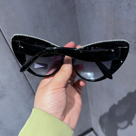 Cat eys Oversized Luxury Crystal Retro Sunglasses