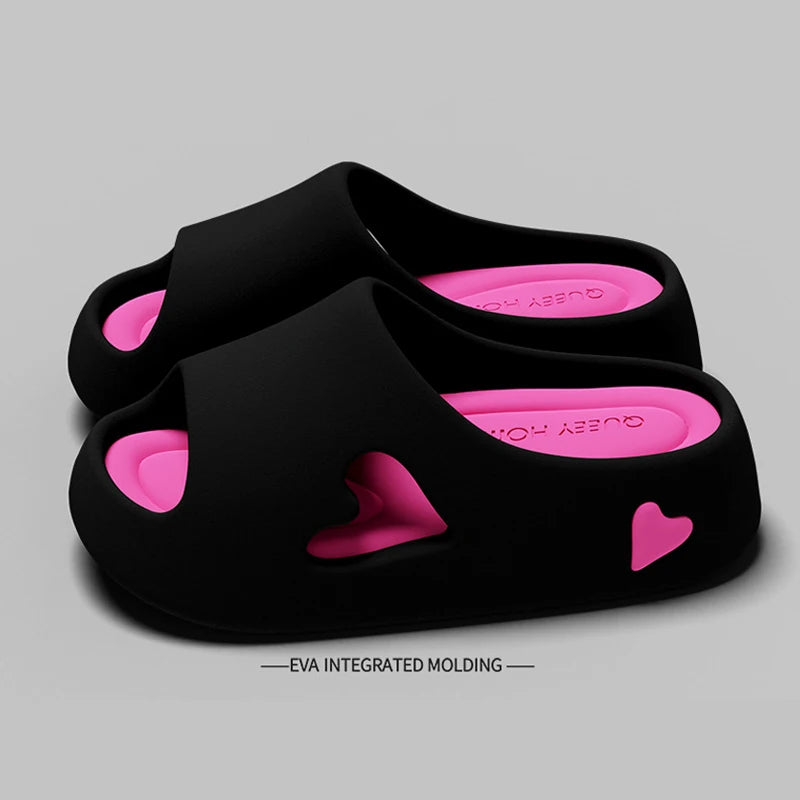Beach Slides Solid Color Non-slip Thick Shower Slippers