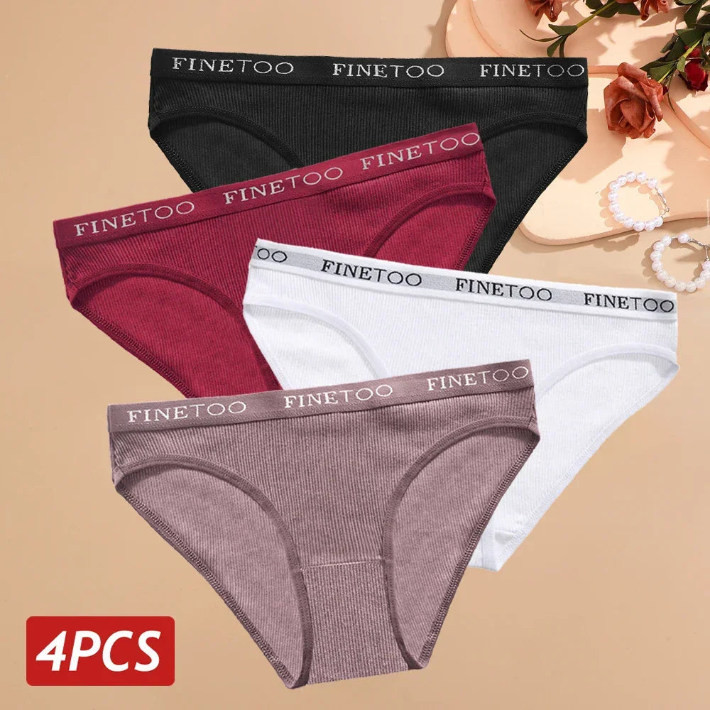 4PCS/Set Cotton Panties High Elastic Underwear Cotton Lingerie