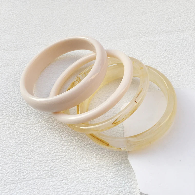 4-Piece Marble Acrylic Resin Bracelet