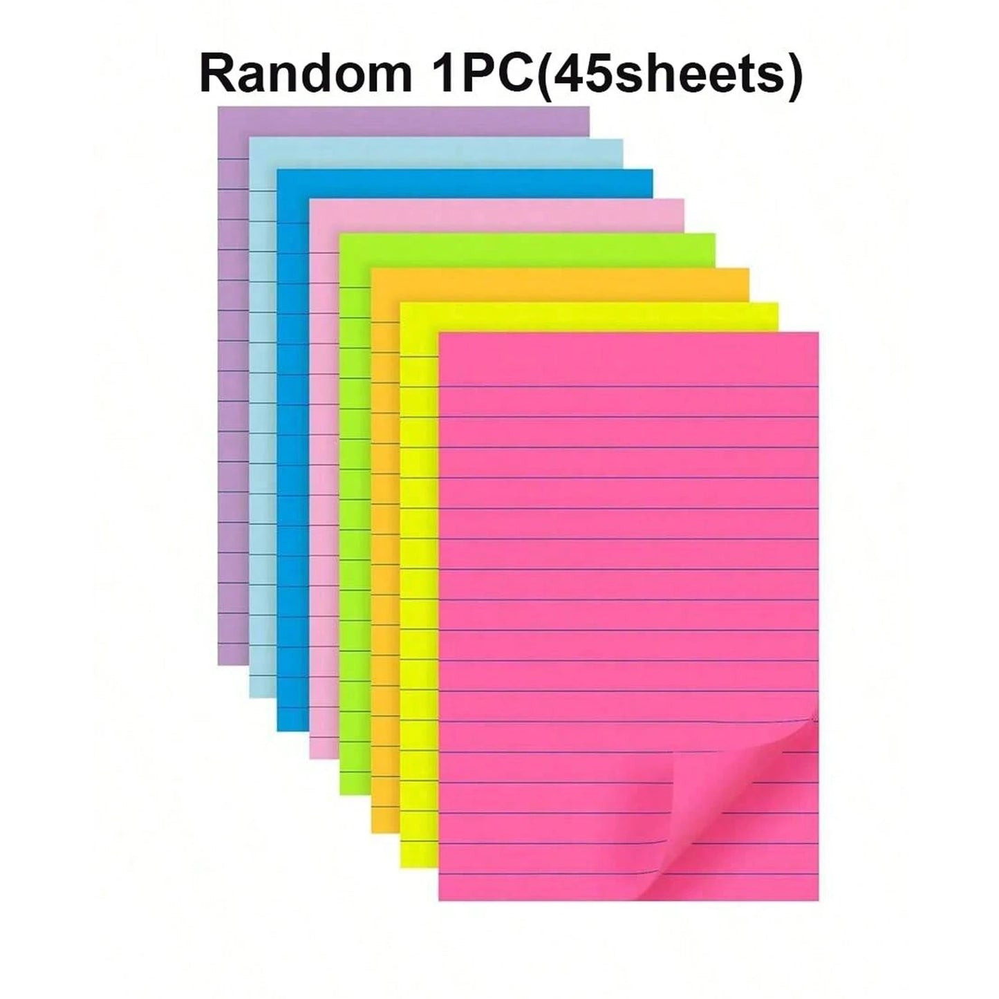 Large Lined Fluorescent Sticky Notes Memo Pads
