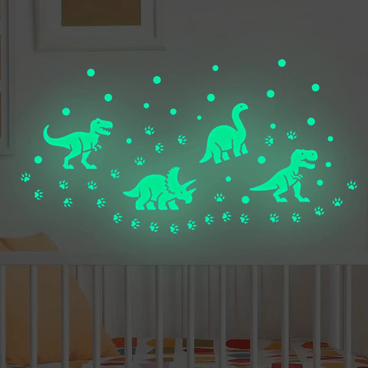 Glow-in-the-Dark Cartoon Dinosaur Wall Stickers