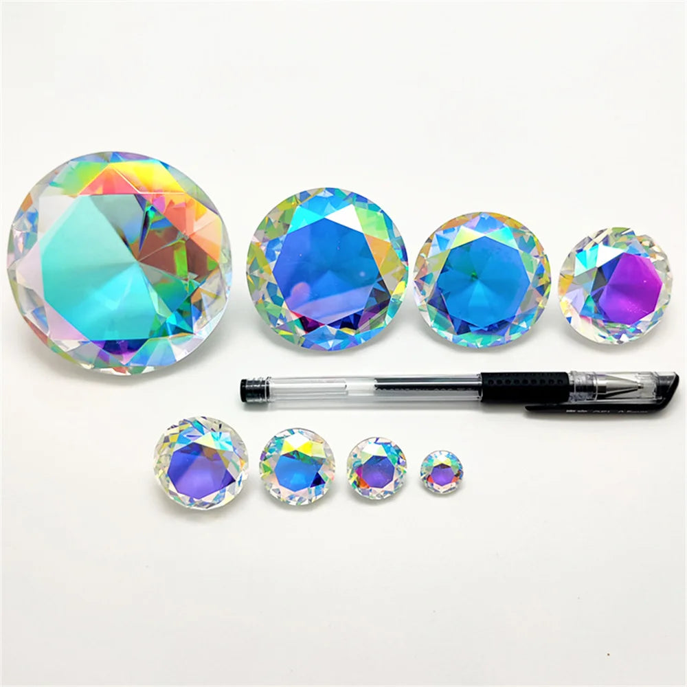 30-80mm AB Colorful K9 Crystal Diamond Rainbow Make