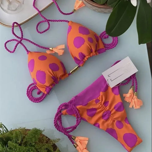 Sexy Rope Bikini Split Swimsuit
