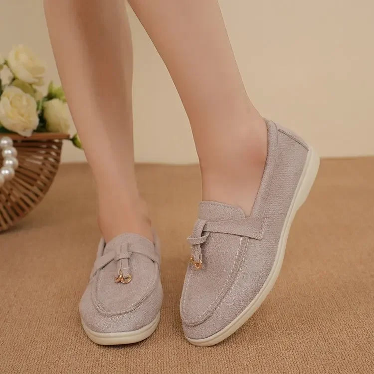 Lefu Soft Leather Retro Lazy Flat Bottom Shoes