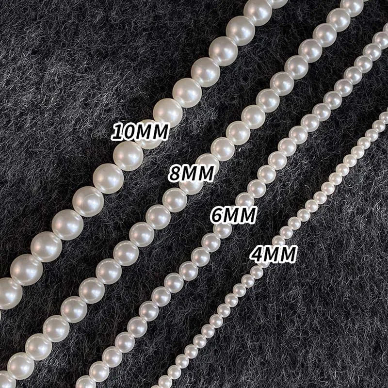Imitation Pearl Magnet Round Buckle Beadeds Necklace Jewelry