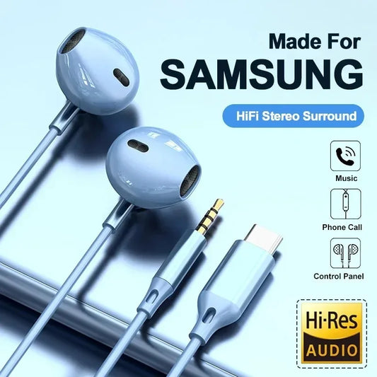 Headphones HiFi Surround Sound In-ear USB Type C/3.5mm With Wire Control