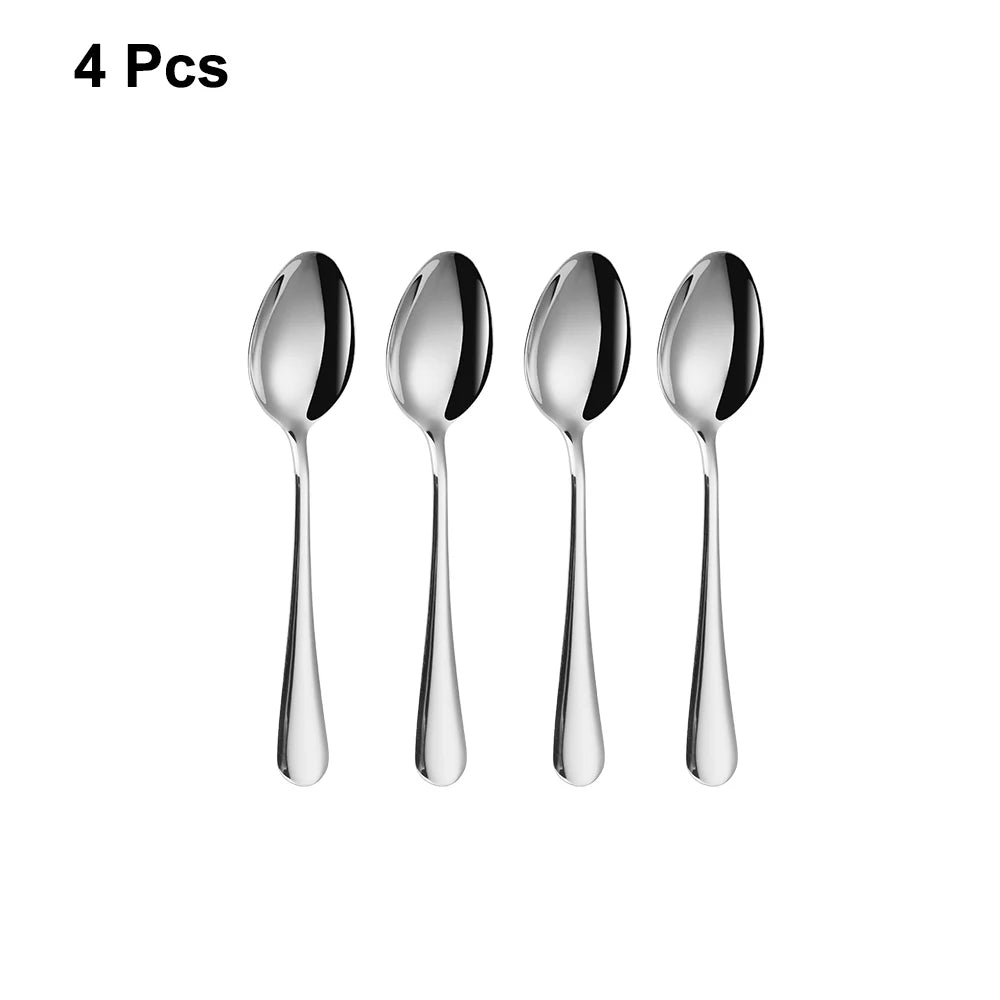 4/6/12 Pieces Gold Dessert Stirring Spoons Set