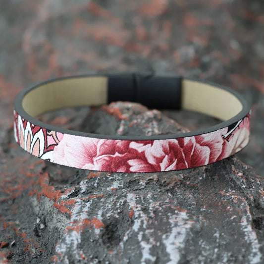 Premium PU Leather 3 Colors Printing Bangles Bracelet