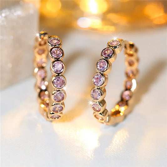 Small Black Round Zircon Stone Earrings