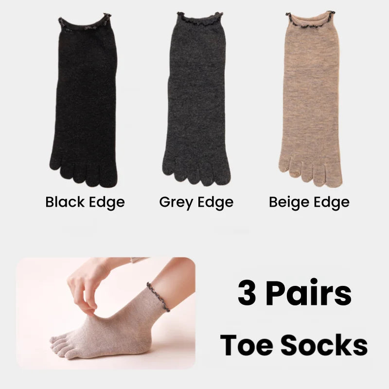 1 3 5 Pairs Five Fingers Cotton Socks
