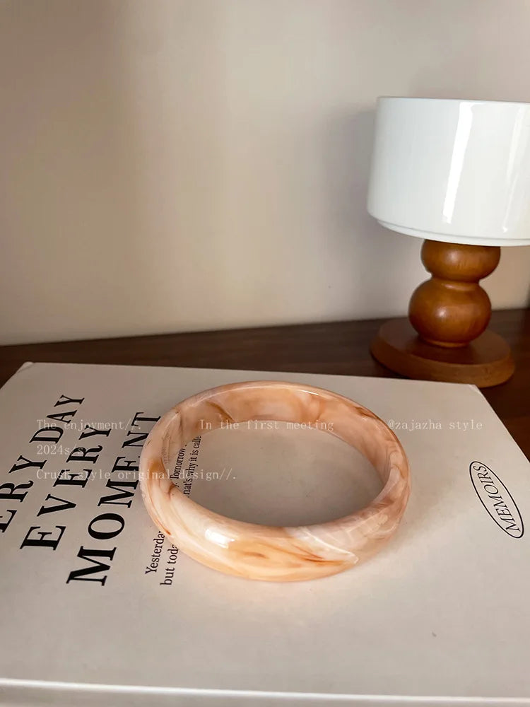 Geometry Wide-edge Dark Grain Bracelets