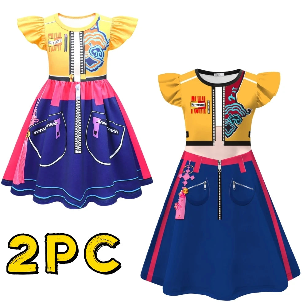 Popular Movie Hallyu With Sequin Print Costume Dress