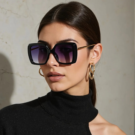 Vintage Metal Frame Multi-color Gradient Glasses