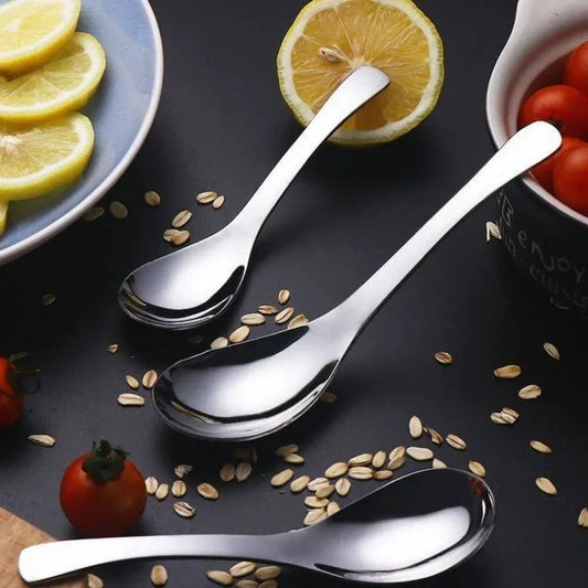 6/1Pcs Stainless Steel Spoon Thicken Soup Spoons