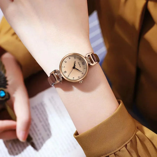 Quartz Leather Thin Strap Watch