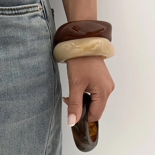 Big Geometric Hip Hop Wide Bracelets