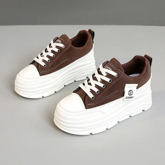 Flats Chunky Lace-up Walking Sneakers