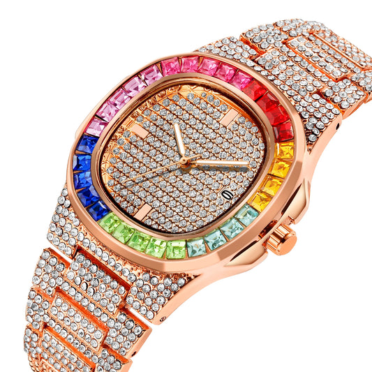 Hip Hop Full Diamond Stainless Steel Watches