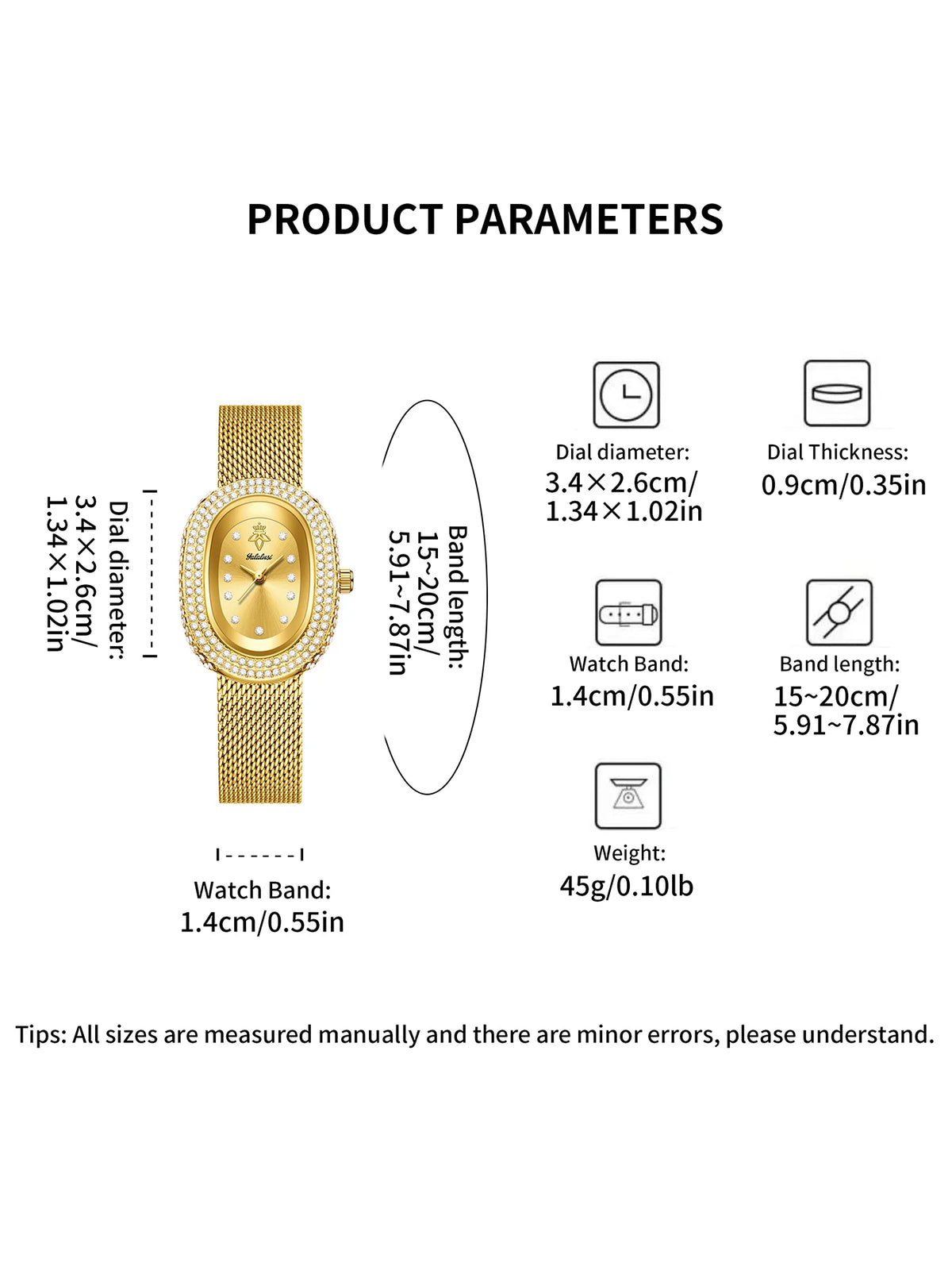 Minimalist Oval Dial Elegant Bracelet Watch