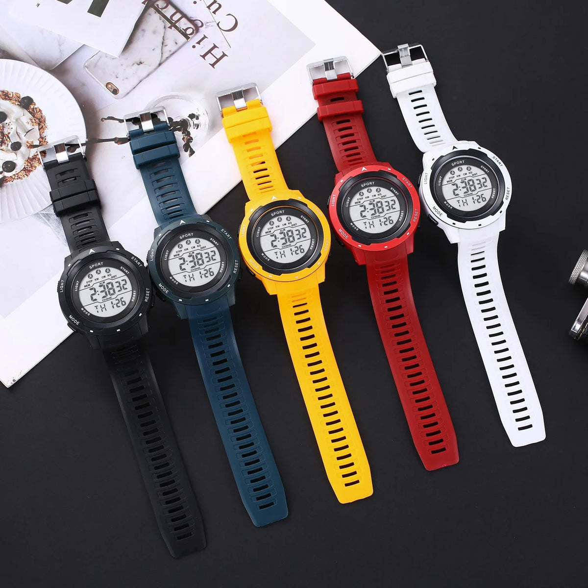 Sports Digital Multifunction Clock Luminous Chronograph Sweatproof Sport Watch