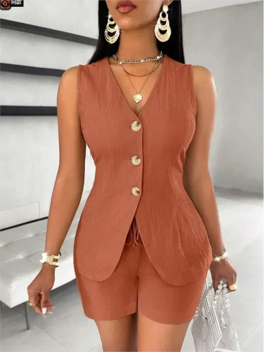 Casual Elegant Solid Office Short Pant Suit