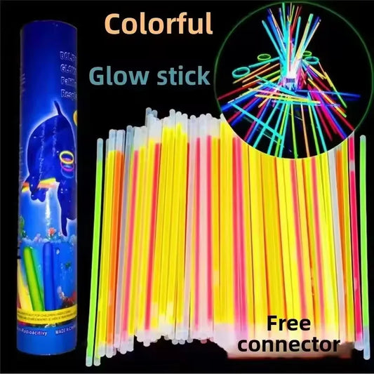 50/100Pcs Fluorescence Multicolor Glowing Stick Wristband
