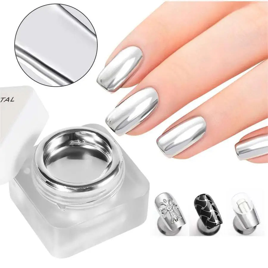 Mirror Metal Gel Silver Rose Golden Nail Polish