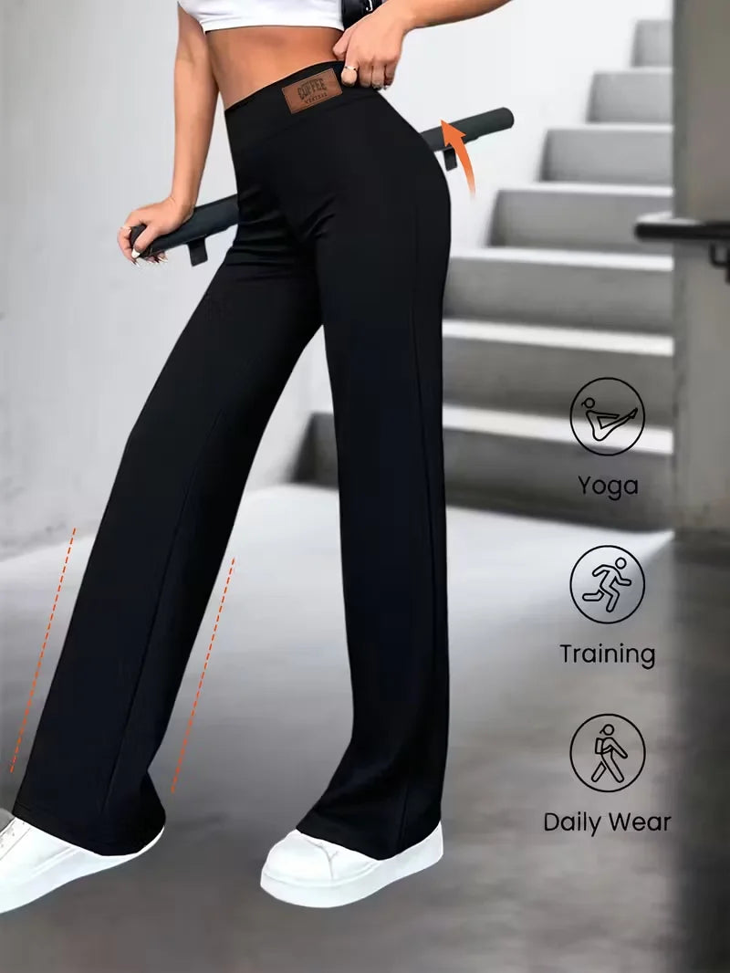 High Waisted Straight Leg Pants Stretchy Elegant Jeans