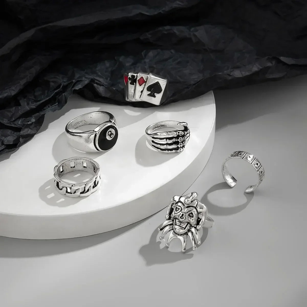 DANA Hip Hop Claw Clown Ring Set