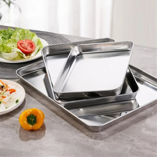 Rectangle Stainless Steel Food Storage Serving Trays