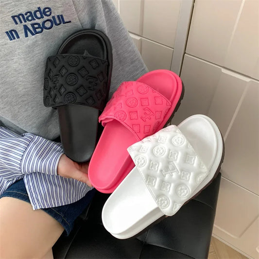 Magic Sticker Flat Luxury Slippers