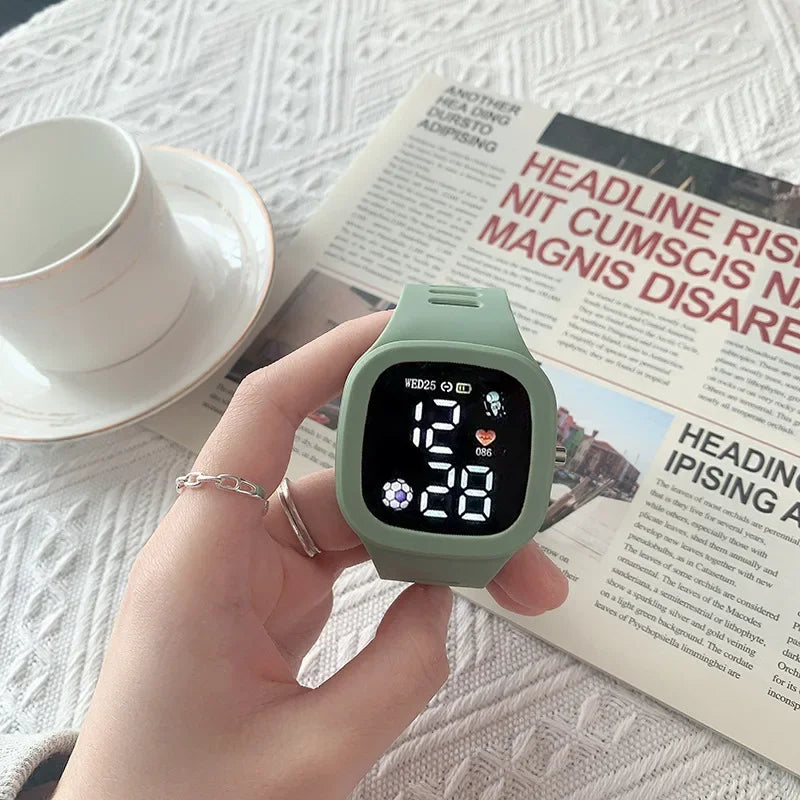 Electronic LED Digital Watch Casual Big Dial Silicone Watch Sports