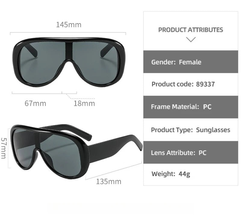 Retro Oversized Pilot Big Frame Sunglasses