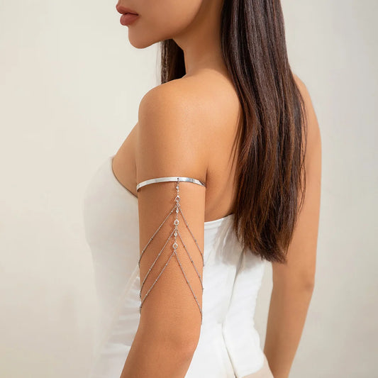 Rhinestone Chain Upper Arm Bracelet