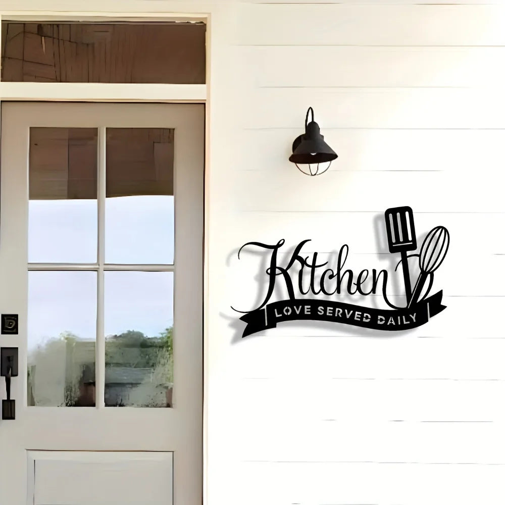 Elegant Minimalist Metal Kitchen Sign