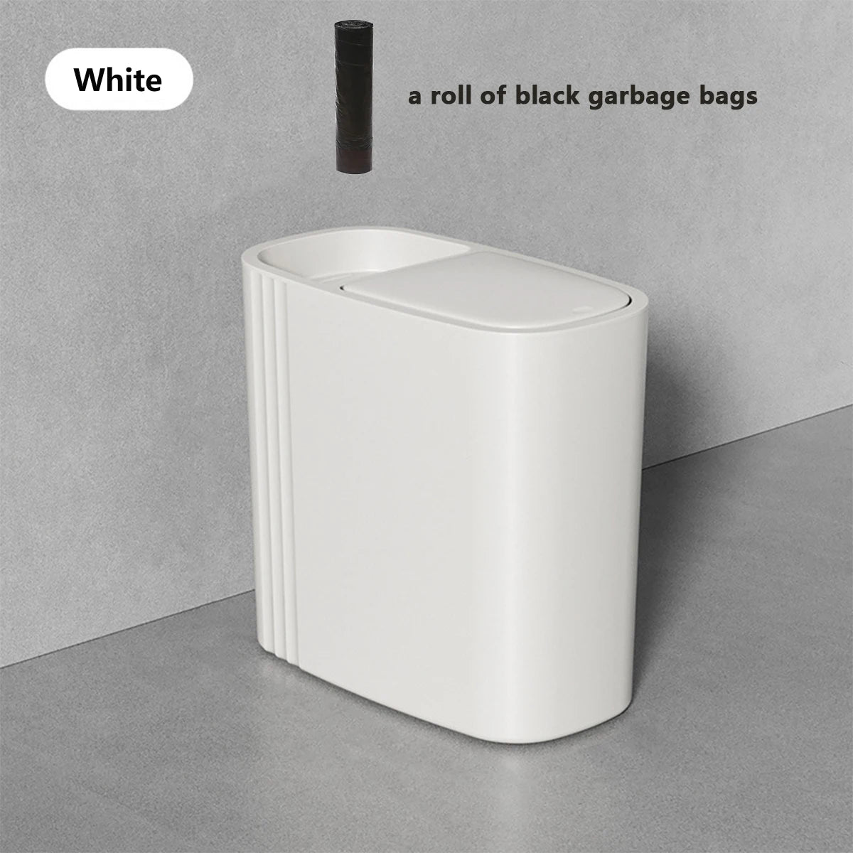 Large Capacity Bathroom Trash Can with Lid Odor
