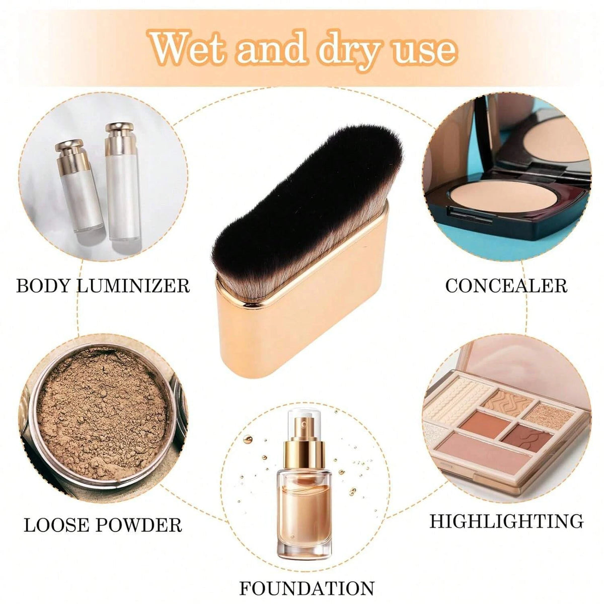 1PC Self Tan Brush Soft Body Makeup Brush Portable Self Tanning Brush