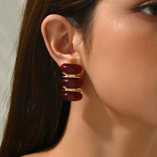 Vintage Delicate Red Stud Exquisite Earring