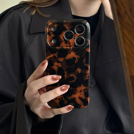 Leopard Print Tpu Gloss Phone Case For iPhone Cover