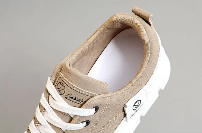 Flats Chunky Lace-up Walking Sneakers