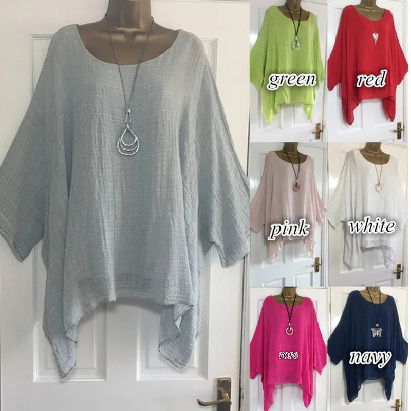 Batwing Sleeve 3/4 Sleeve Casual Blouse