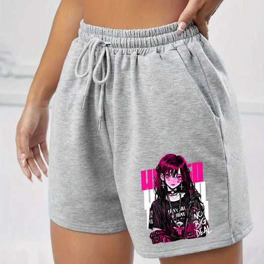 Anime Cartoon Girl Printed Shorts